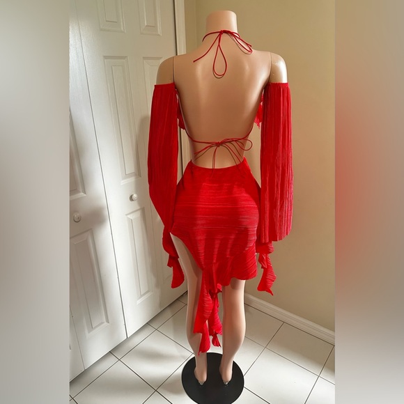 Red Ruffle Dress - Picture 2 of 2